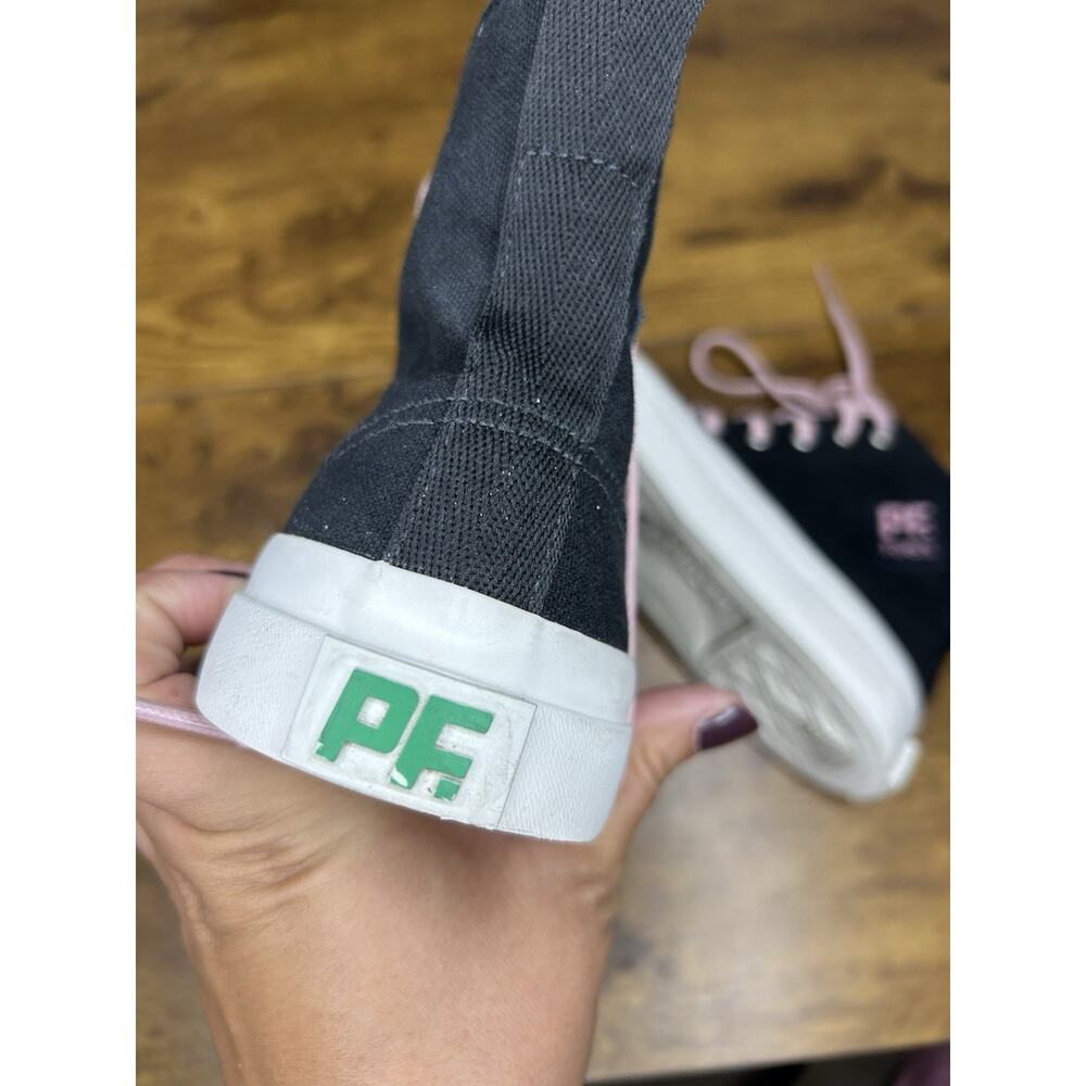 PF Flyers All American Hi Top Black Pink Sneaker Men 5 Women 6.5 - Picture 9 of 10